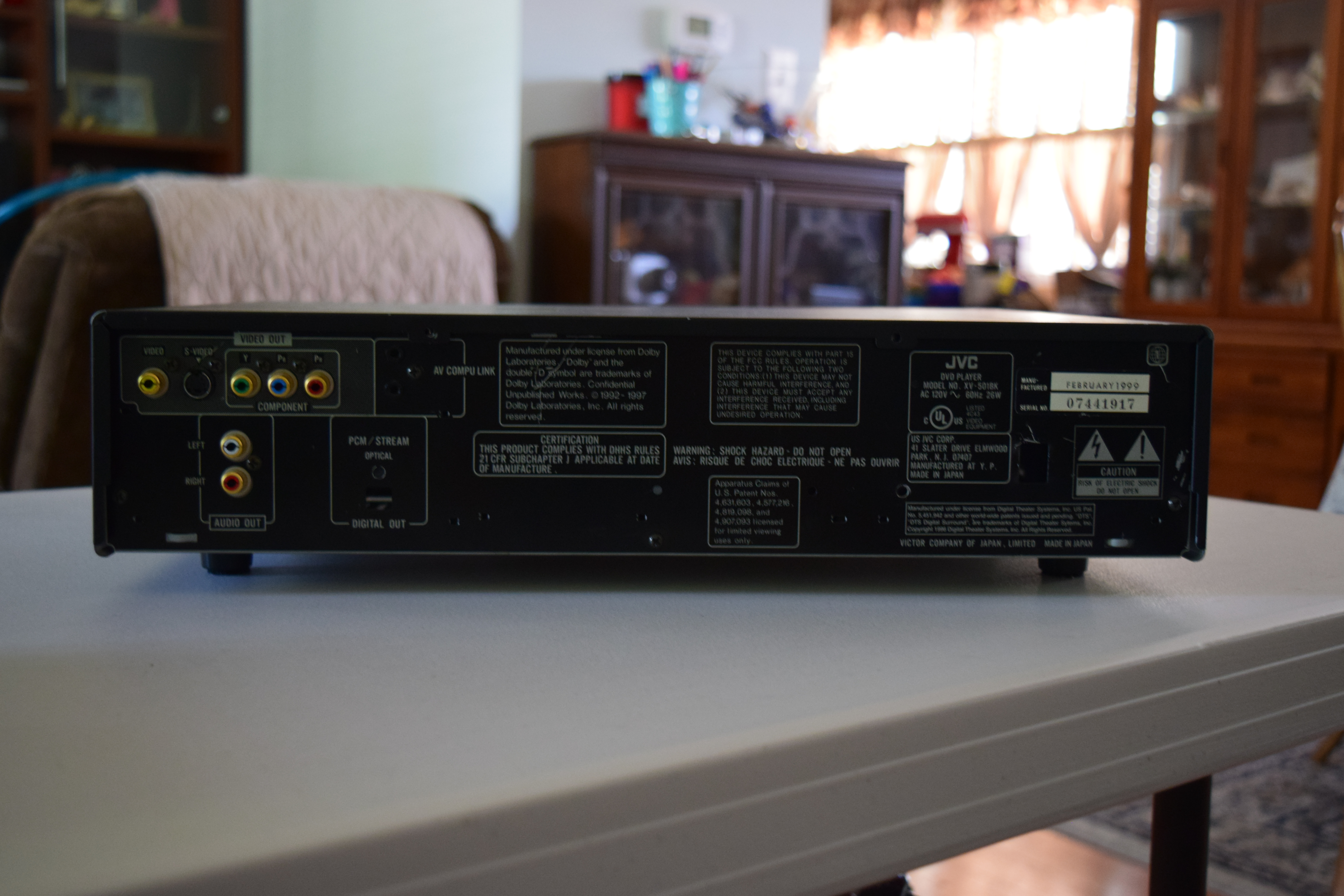 Back of DVD Player